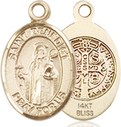 [9008KT] 14kt Gold Saint Benedict Medal