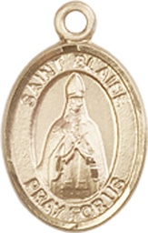 [9010KT] 14kt Gold Saint Blaise Medal