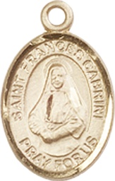 [9011KT] 14kt Gold Saint Frances Cabrini Medal