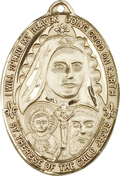 [4147KT] 14kt Gold Saint Therese of the Child of Jesus Medal