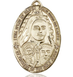 [4147KT] 14kt Gold Saint Therese of the Child of Jesus Medal