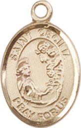 [9016KT] 14kt Gold Saint Cecilia Medal