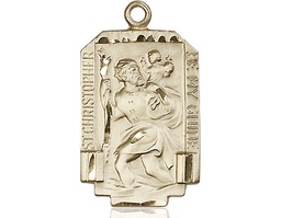 [4209KT] 14kt Gold Saint Christopher Medal