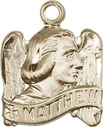 [4210KT] 14kt Gold Saint Matthew Medal