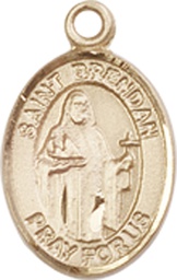 [9018KT] 14kt Gold Saint Brendan the Navigator Medal