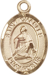 [9020KT] 14kt Gold Saint Charles Borromeo Medal