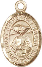 [9021KT] 14kt Gold Saint Catherine Laboure Medal