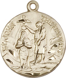 [4229KT] 14kt Gold Saint John the Baptist Medal