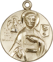 [4231KT] 14kt Gold Saint John the Evangelist Medal