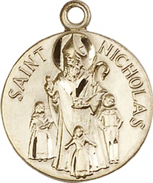 [4244KT] 14kt Gold Saint Nicholas Medal