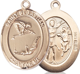 [8613KT] 14kt Gold Saint Sebastian Gymnastics Medal