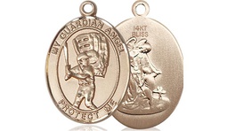 [8700KT] 14kt Gold Guardian Angel Baseball Medal