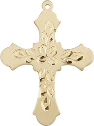 [6037KT3] 14kt Gold Cross Medal