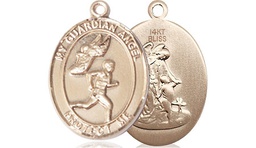 [8709KT] 14kt Gold Guardian Angel Track&amp;Field-Men Medal