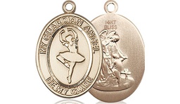 [8712KT] 14kt Gold Guardian Angel Dance Medal