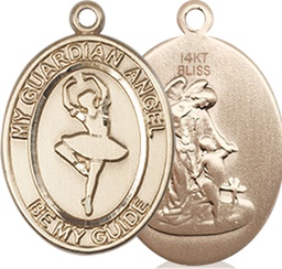 [8712KT] 14kt Gold Guardian Angel Dance Medal