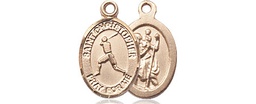 [9150KT] 14kt Gold Saint Christopher Baseball Medal