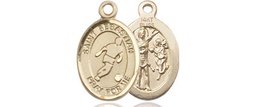 [9164KT] 14kt Gold Saint Sebastian Soccer Medal