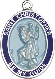 [7022BBSS] Sterling Silver Saint Christopher Medal