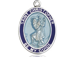 [7022BBSS] Sterling Silver Saint Christopher Medal