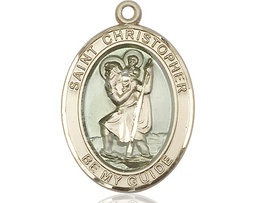 [7022EGF] 14kt Gold Filled Saint Christopher w/Epoxy Medal