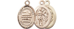 [9167KT] 14kt Gold Saint Sebastian Swimming Medal