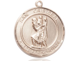 [7022RDSPGF] 14kt Gold Filled San Cristobal Medal