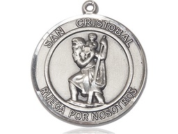 [7022RDSPSS] Sterling Silver San Cristobal Medal