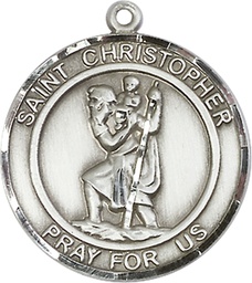 [7022RDSS] Sterling Silver Saint Christopher Medal