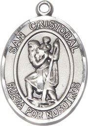 [7022SPSS] Sterling Silver San Cristobal Medal