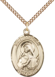 [7023GF/24GF] 14kt Gold Filled Saint Dorothy Pendant on a 24 inch Gold Filled Heavy Curb chain