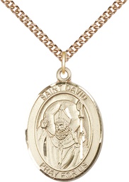 [7027GF/24GF] 14kt Gold Filled Saint David of Wales Pendant on a 24 inch Gold Filled Heavy Curb chain