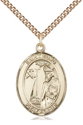 [7031GF/24GF] 14kt Gold Filled Saint Elmo Pendant on a 24 inch Gold Filled Heavy Curb chain