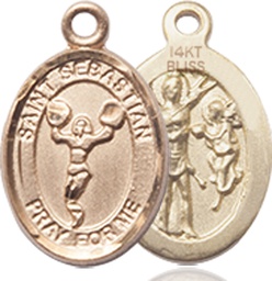 [9170KT] 14kt Gold Saint Sebastian Cheerleading Medal