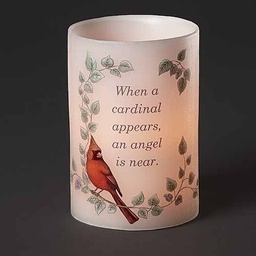 [RO-16196] 6"H Memorial Led  Candle - Cardinal