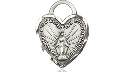 [3201SS] Sterling Silver Miraculous Heart Medal