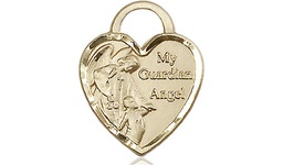 [3202GF] 14kt Gold Filled Guardian Angel Heart Medal