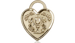 [3204GF] 14kt Gold Filled Communion Heart Medal