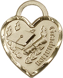 [3206GF] 14kt Gold Filled Graduation Heart Medal