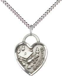 [3206SS/18S] Sterling Silver Graduation Heart Pendant on a 18 inch Light Rhodium Light Curb chain