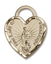 [3208GF] 14kt Gold Filled Our Lady of Guadalupe Heart Medal