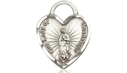 [3209PLSS] Sterling Silver Our of Guadalupe Heart Medal