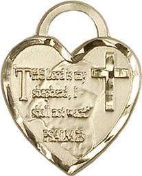 [3211GF] 14kt Gold Filled Lord Is My Shepherd Heart Medal