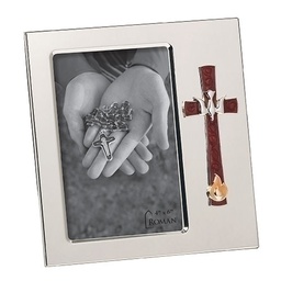 [RO-19339] 7"H Confirmation Frame 4X6 - Dove And Flame Icons