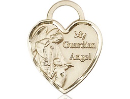 [3302GF] 14kt Gold Filled Guardian Angel Heart Medal