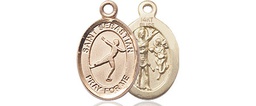 [9177KT] 14kt Gold Saint Sebastian Figure Skating Medal