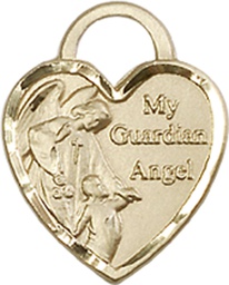 [3402GF] 14kt Gold Filled Guardian Angel Heart Medal