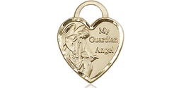 [3402GF] 14kt Gold Filled Guardian Angel Heart Medal