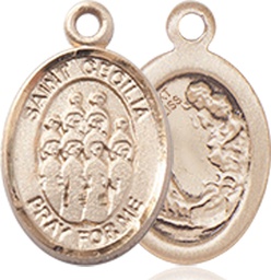 [9180KT] 14kt Gold Saint Cecilia Choir Medal