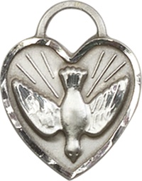 [3405SS] Sterling Silver Confirmation Heart Medal